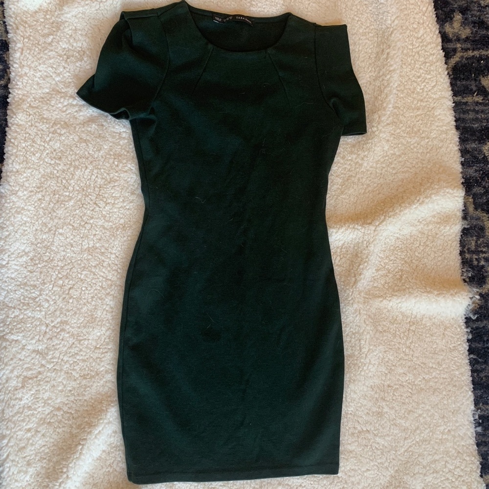 Short Zara Mini Dress- Forest Green- XS